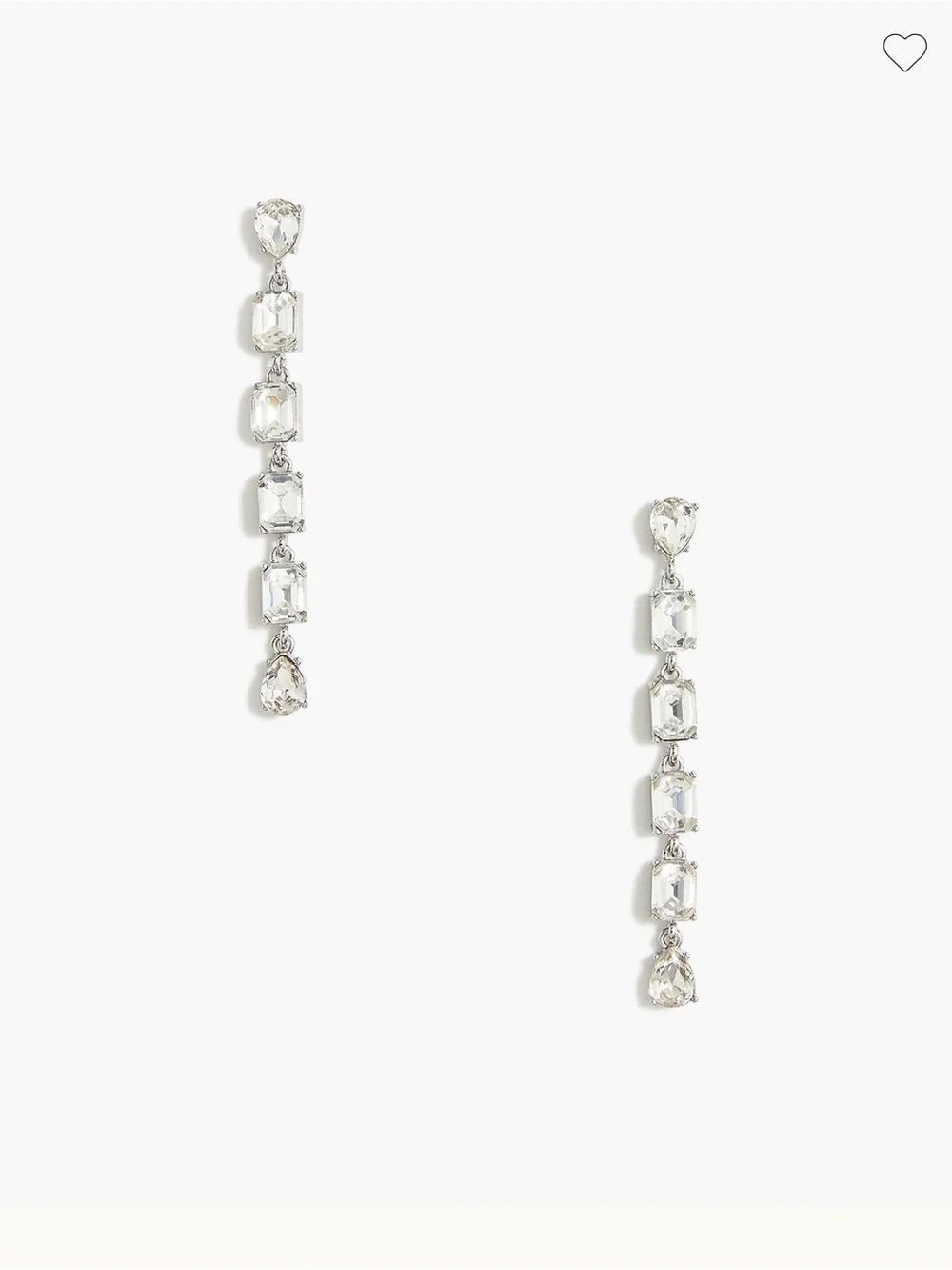 New J. Crew Crystal Drop Earrings